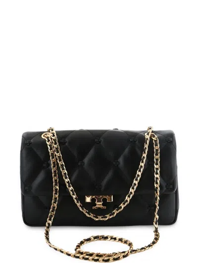 Tory Burch Bunny Knot Leahter Shoulder Bag In Black