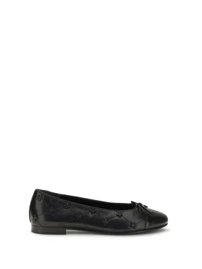 Tory Burch Bunny Knot Pointed Ballerinas In Animal Print