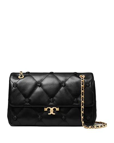 Tory Burch Bunny Knot Small Quilted Leather Shoulder Bag In Black