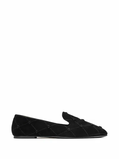 Tory Burch Bunny Knot Smoking Slippers In Black