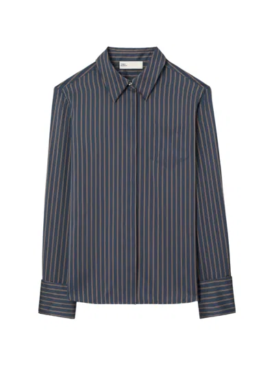 Tory Burch Bunny Knot Viscose Shirt In Gray