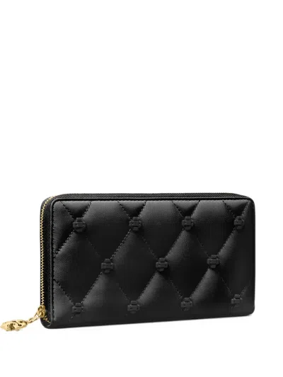 Tory Burch Bunny Knot Zip Continental Wallet In Black