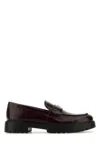 Tory Burch Burgundy Leather Loafers In Brown