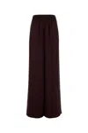 Tory Burch Pintuck Wide-leg Satin Trousers In Brown