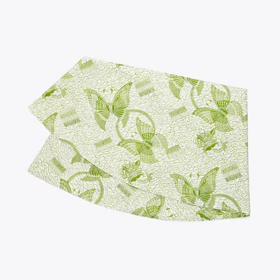 Tory Burch Butterfly Batik Round Tablecloth, 108" In Green