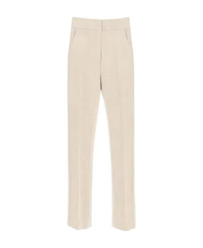 Tory Burch Button-cuff Trousers In Nude