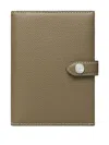 Tory Burch Button Leather Passport Case In Brown