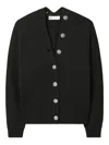Tory Burch Button Merino-wool Cardigan In Black