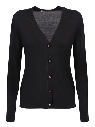 Tory Burch Button-up Cardigan In Black