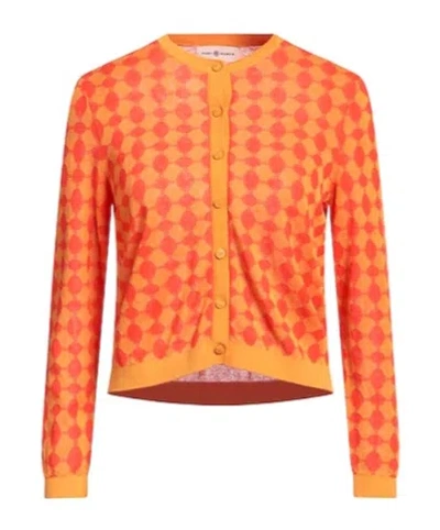 Tory Burch Button-down Knitwear In Orange