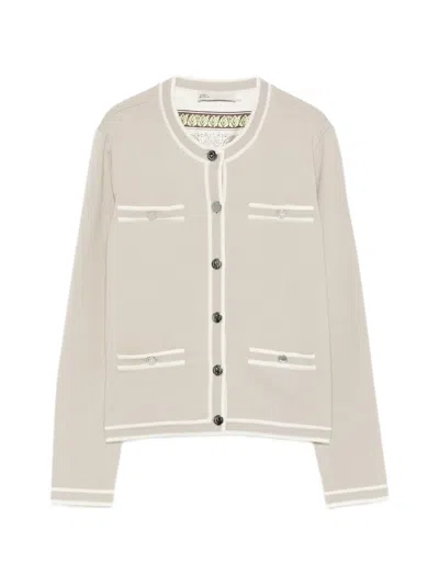Tory Burch Buttoned Cardigan In Neutral