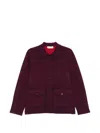 Tory Burch Button-front Patch-pocket Jacket In Burgundy