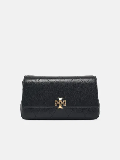 Tory Burch 'cahrlie' Black Leather Wallet With Chain