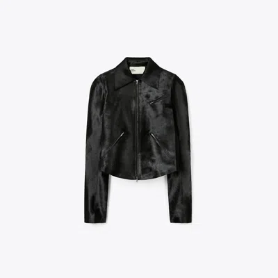 Tory Burch Calf Hair Jacket In Black