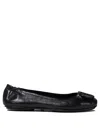 Tory Burch Calf Leather Ballerinas With Decorative Emblem In Black