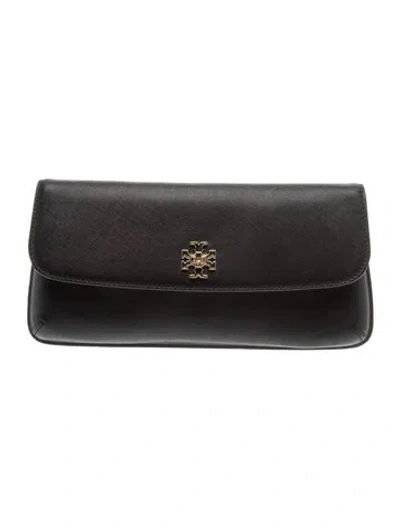 Pre-owned Tory Burch Calf Leather Clutch In Black