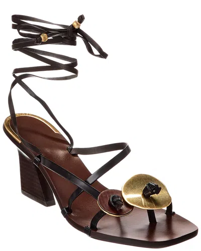 Tory Burch Cambridge Domestic Leather Sandal In Brown