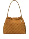 Tory Burch Fleming Soft Suede Drawstring Bag In Brown