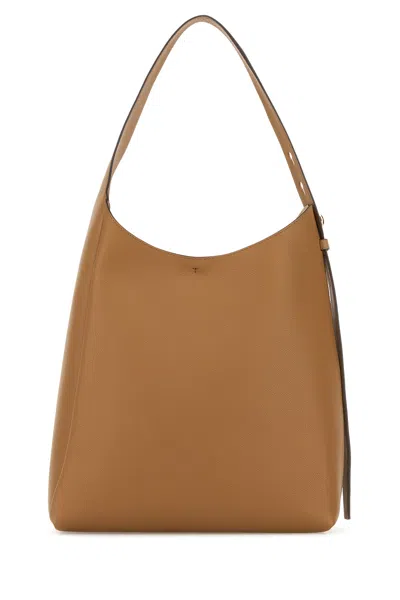 Tory Burch Camel Leather Romy Shopping Bag In Brown