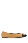 Tory Burch Claire Cap Toe Ballet Flat In Brown