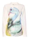 Tory Burch Lucky Duck Shirt In Blanco