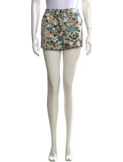 Pre-owned Tory Burch Camouflage Print Mini Shorts In Neutrals