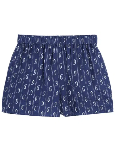 Tory Burch Camp Bermudas In Blue