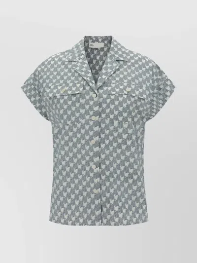 Tory Burch Printed Cotton Poplin Camp Shirt In Multi