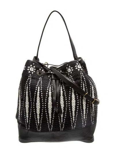 Pre-owned Tory Burch Canvas Backpack In Black