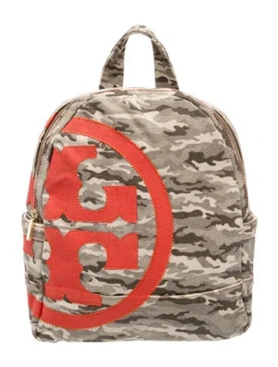 Pre-owned Tory Burch Canvas Backpack In Green