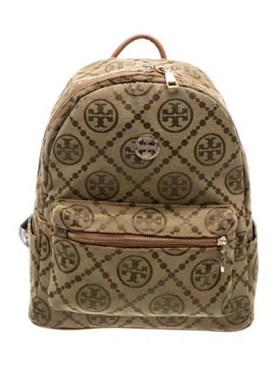 Pre-owned Tory Burch Canvas Backpack In Green