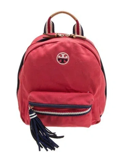Pre-owned Tory Burch Canvas Backpack In Red