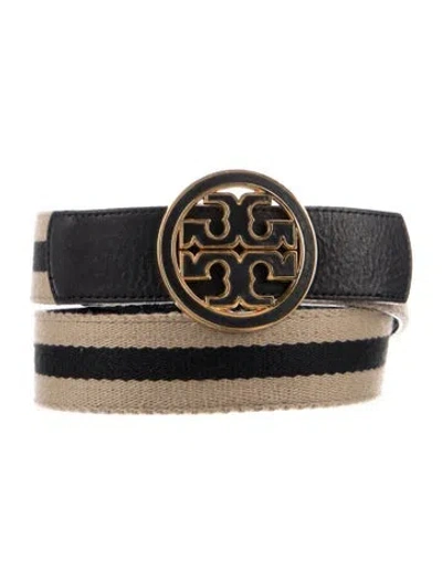 Pre-owned Tory Burch Canvas Belt In Black