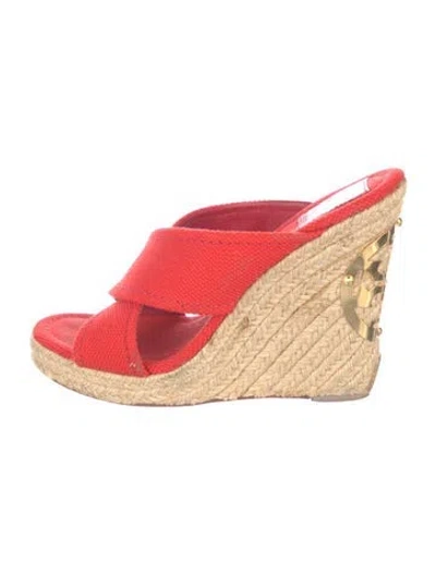 Pre-owned Tory Burch Canvas Braided Accents Espadrilles