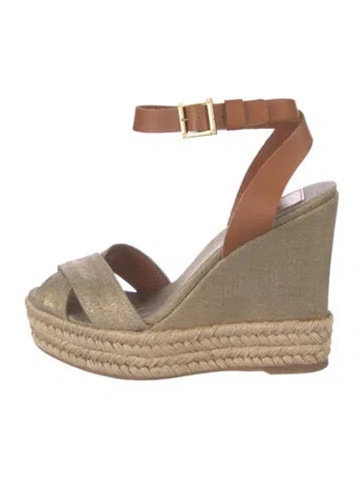 Pre-owned Tory Burch Canvas Braided Accents Espadrilles In Neutral