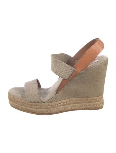 Pre-owned Tory Burch Canvas Braided Accents Espadrilles In Neutral