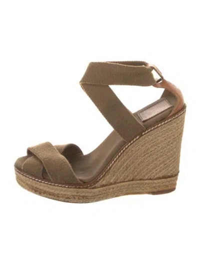 Pre-owned Tory Burch Canvas Braided Accents Pumps In Brown