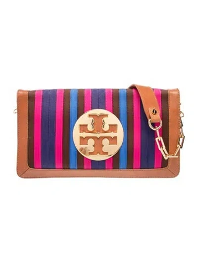 Pre-owned Tory Burch Canvas Clutch In Brown