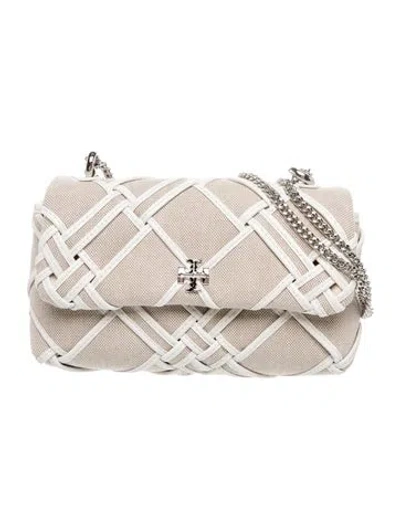 Pre-owned Tory Burch Canvas Clutch In Neutral
