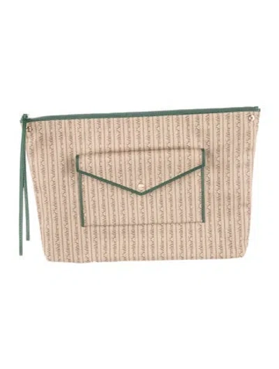 Pre-owned Tory Burch Canvas Clutch In Neutral