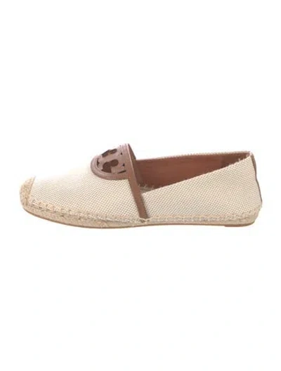 Pre-owned Tory Burch Canvas Colorblock Pattern Espadrilles In Brown