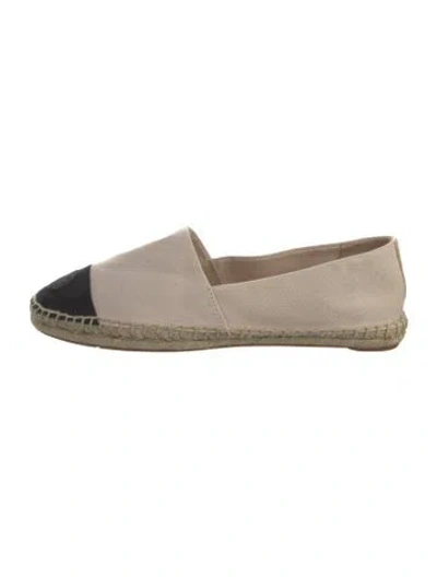 Pre-owned Tory Burch Canvas Colorblock Pattern Espadrilles In Neutral