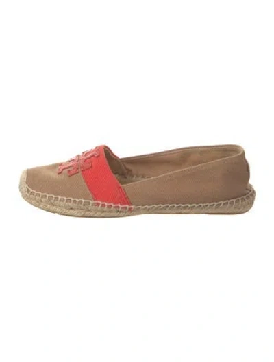 Pre-owned Tory Burch Canvas Colorblock Pattern Espadrilles In Neutral