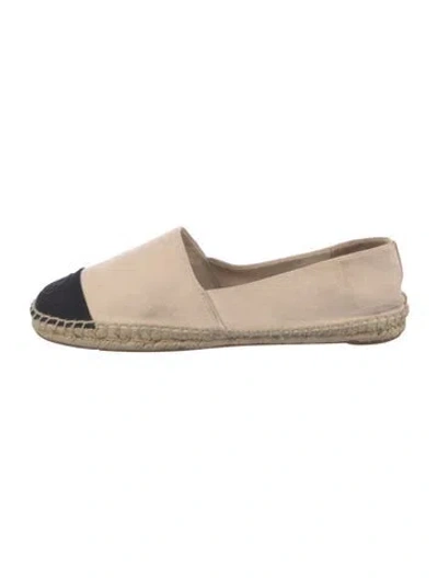 Pre-owned Tory Burch Canvas Colorblock Pattern Espadrilles In Neutral