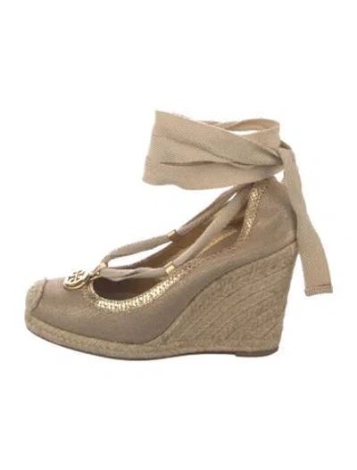 Pre-owned Tory Burch Canvas Colorblock Pattern Mules