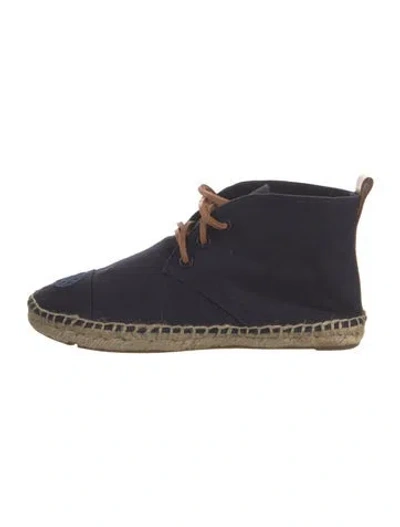 Pre-owned Tory Burch Canvas Espadrille Sneakers In Blue
