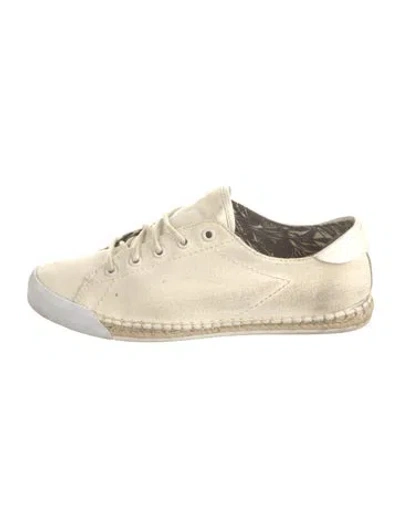 Pre-owned Tory Burch Canvas Espadrille Sneakers In Neutral