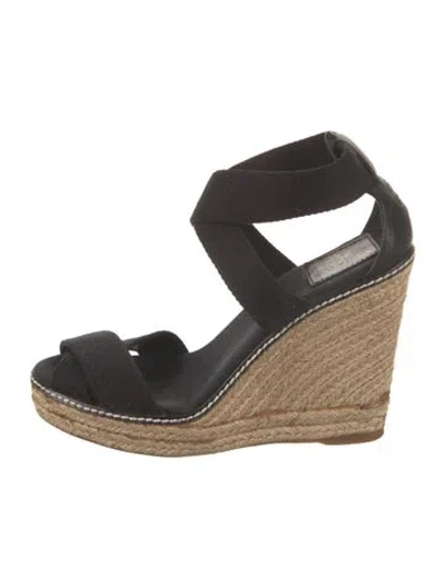 Pre-owned Tory Burch Canvas Espadrilles In Black