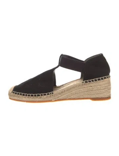 Pre-owned Tory Burch Canvas Espadrilles In Black