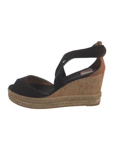 Pre-owned Tory Burch Canvas Espadrilles In Black